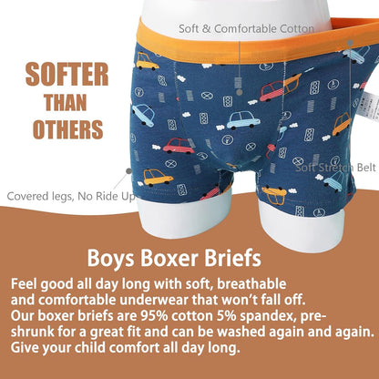 Anntry Kinder Weiche Baumwollene Unterwäschen Kleinkind 8 Pack Kleine Jungen Sortiert Boxer Shorts Slips 2-12 Jahre
