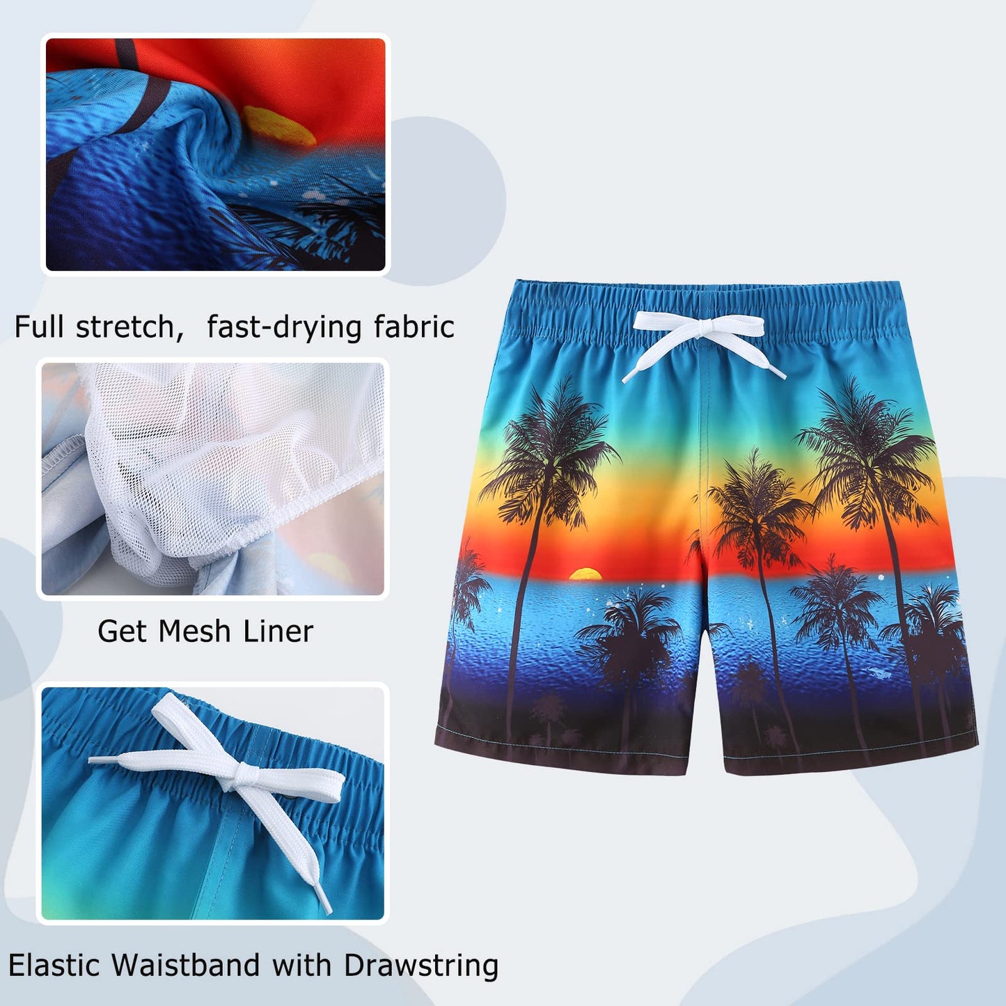 Badehose Jungen Kinder Badeshorts Schnell Trocknende Boardshorts Hawaii Strand Shorts 5-14 Jahre
