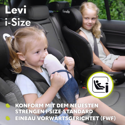LIONELO LEVI I-SIZE 76-150 cm Kinderautositz, Gruppe 1 2 3, Seitenschutz, 10 Grad Kopfstützenverstellung Bequeme Armlehnen Verstellbare Rückenlehne, R129 i-Size - Meloni2