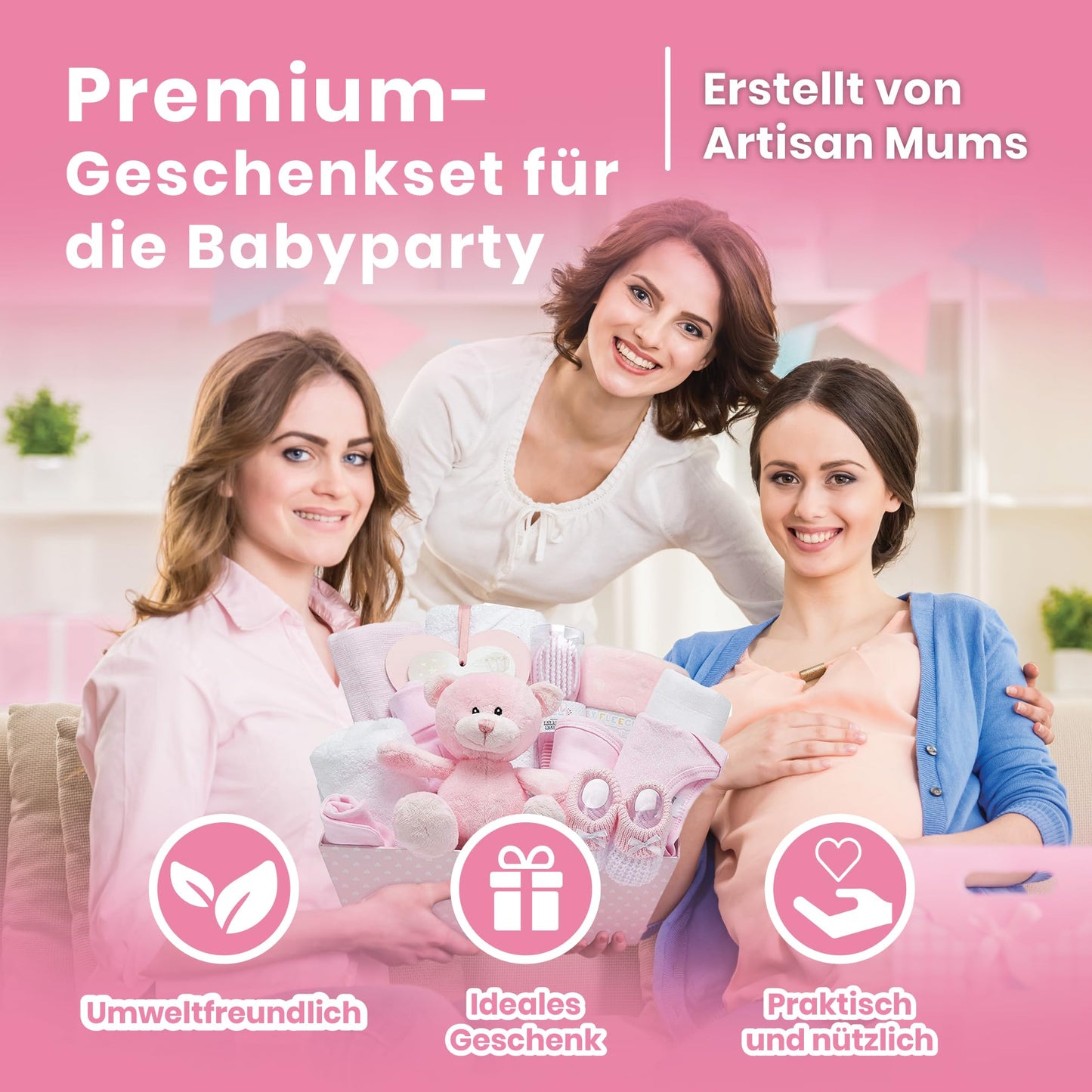 Baby Box Shop 14 Baby Gifts for Birth Boy, Ideal for Baby Showers, Baby Shower Gifts, with New Baby Essentials for Newborn Boys and a Blue Plush Teddy Bear