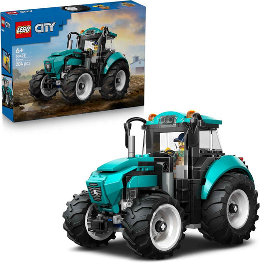 LEGO City Traktor - Spielzeug Bauernhof Fahrzeug Modellbau mit Bauern Minifigur - Geburtstagsgeschenk für Jungen ab 6 Jahren und Technikfans - 60498