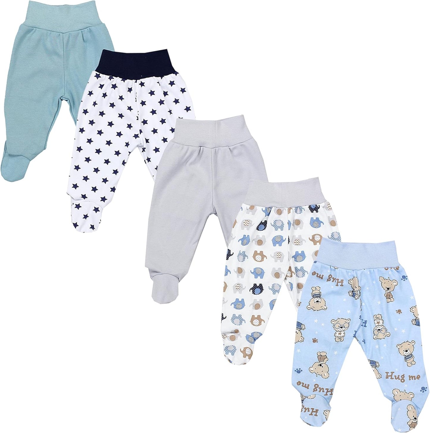 TupTam Baby Unisex Pants with Foot Colourful 5-Pack 