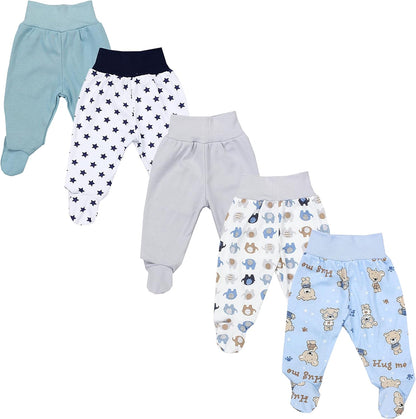 TupTam Baby Unisex Pants with Foot Colourful 5-Pack 