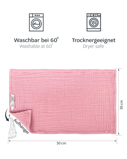 LAYNENBURG 10er-Set Premium Spucktücher Baby aus extra weichem Musselin - 100% Baumwolle - 30x50cm - Oeko Tex 100 - Musselin-tücher als Mulltücher, Mullwindeln oder Stoffwindeln (weiß)