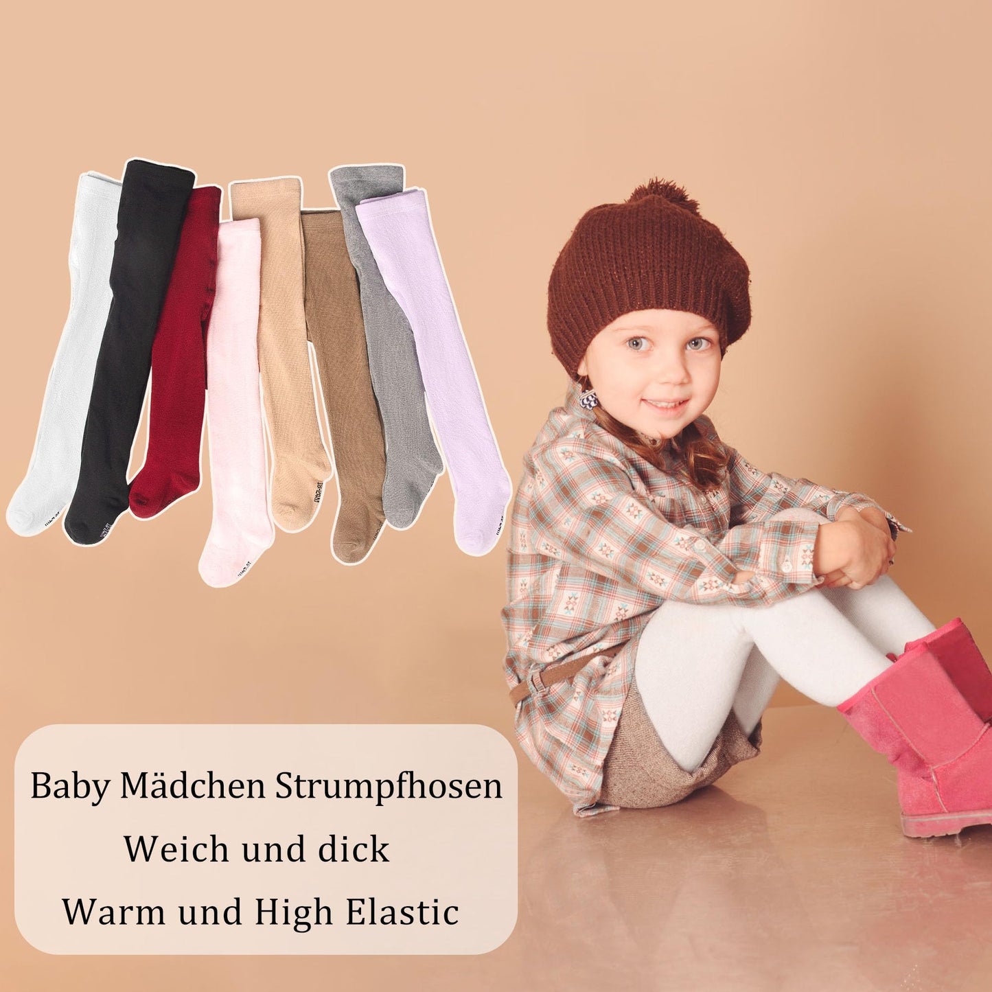 Baby Tights Children's Tights for Girls Boys Cotton Children's Tights 3 Pairs Crawling Tights Stockings Leggings 0-24 Months