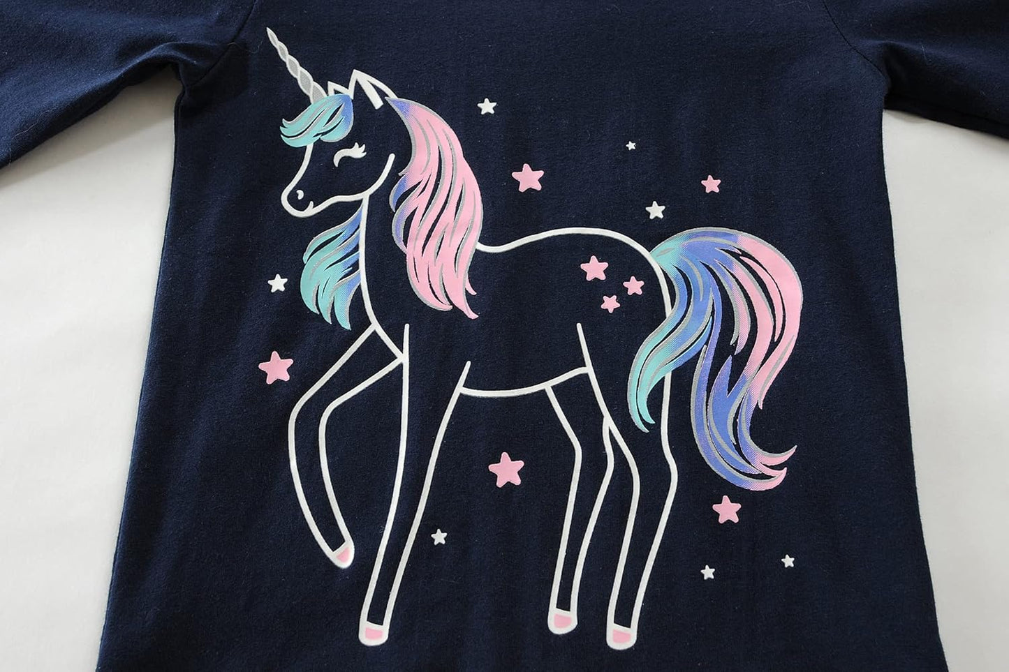 EULLA Kinder Mädchen Schlafanzüge Langarm Baumwolle Winter Pyjama Set Einhorn Prinzessin Dino Hase Eule Zweiteilig Nachtwäsche 1-10 Jahre 92 98 104 110 116 122 128 134 140