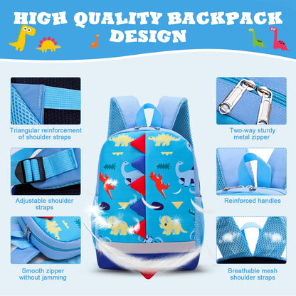 Kinderrucksack Jungen, Mini-Dinosaurier-Rucksack, Kindergarten Schulrucksäcke, Kleinkind Schultasche für Kinder, Jungen, Mädchen, Kleinkind