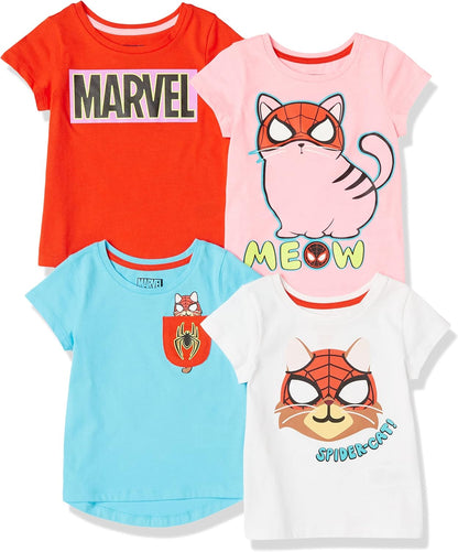 Essentials Disney | Marvel | Star Wars | Frozen | Princess Mädchen Kurzärmelige T-Shirts, Multi-Packs