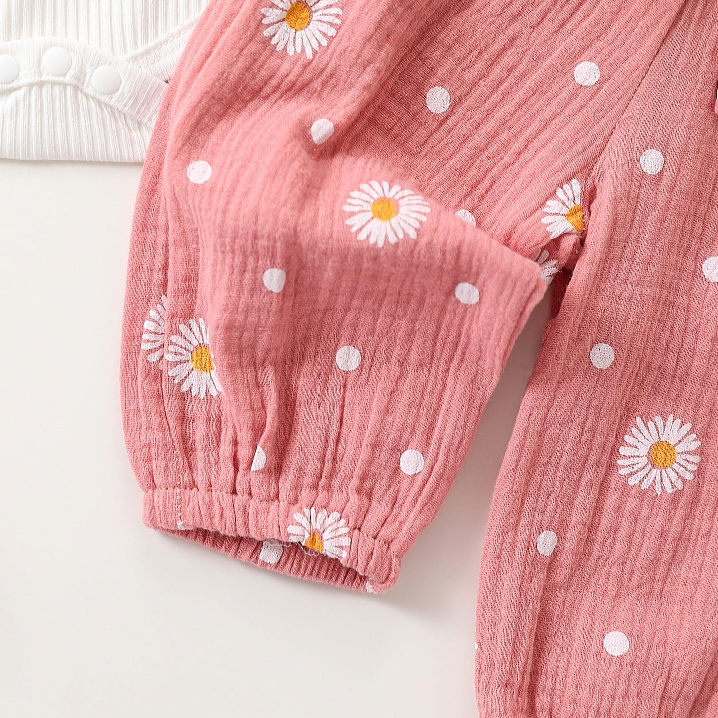 Geagodelia Baby Girl Clothes Baby Clothing Outfit Set Long Sleeve Bodysuit Romper + Daisy Pants + Headband Newborn Soft Baby Set 