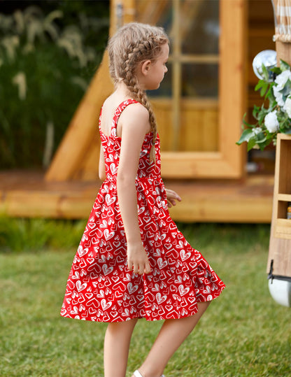 Arshiner Mädchen Kleider Ärmelloses Kinderkleid Knopfleiste Trägerkleid Sommer Baumwolle Swingkleid Festliches A-Linie Freizeitkleid Elegant Kleid für Mädchen 5-14 Jahre