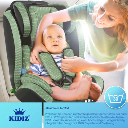 KIDIZ® Autokindersitz Triangle Premium Kindersitz Kinderautositz | Autositz Sitzschale | 9 kg - 36 kg 1-12 Jahre | Gruppe 1/2/3 | universal | zugelassen nach ECE R129/03 | mit Isofix - Meloni2