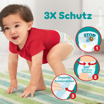 Pampers Baby-Dry Pants Größe 6, 138 Windeln, 13kg-19kg, 360° Passform hilft, Auslaufen zu verhindern