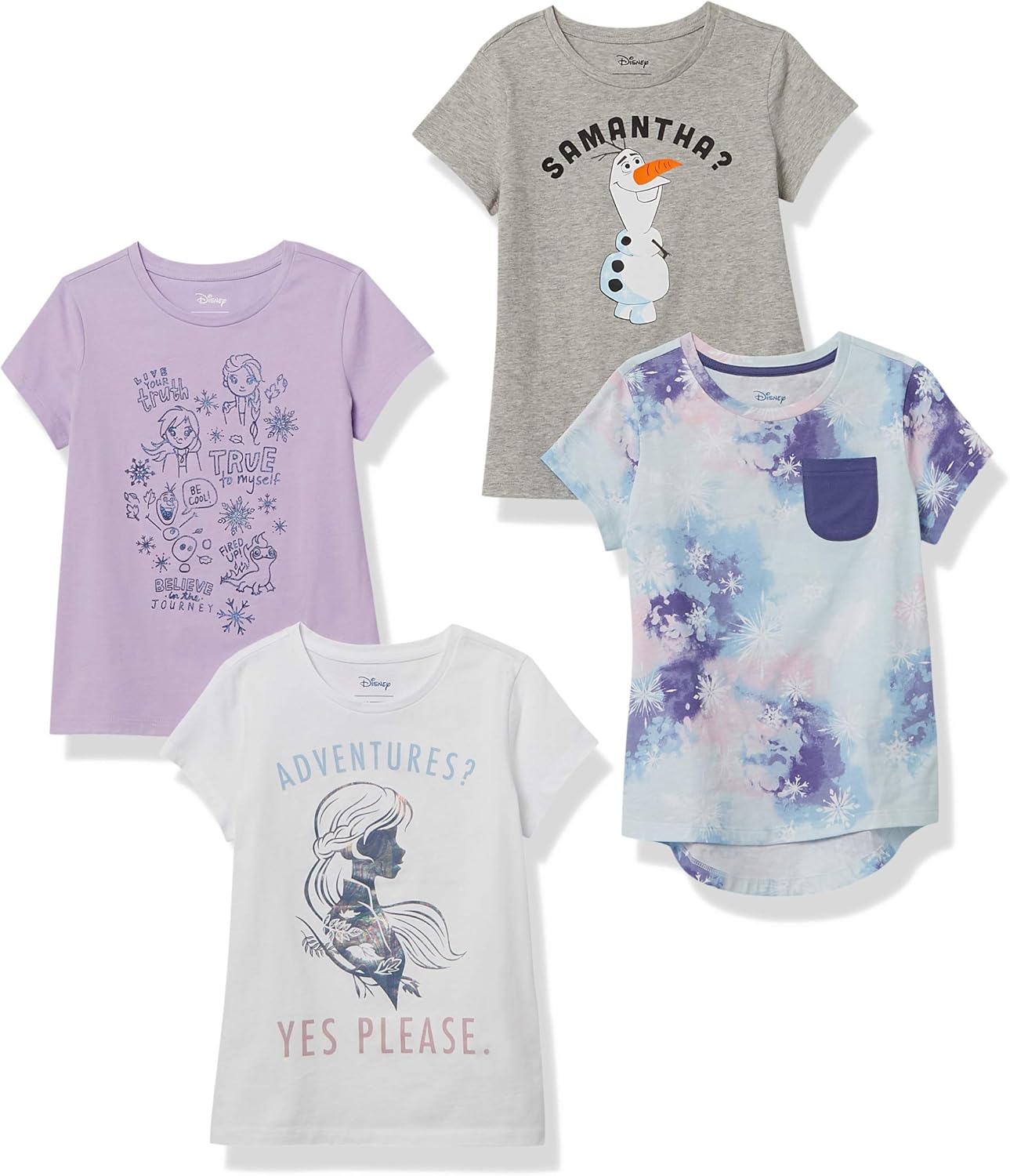 Essentials Disney | Marvel | Star Wars | Frozen | Princess Mädchen Kurzärmelige T-Shirts, Multi-Packs
