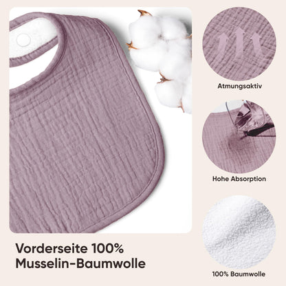 Bearmoss Lätzchen Baby Musselin Sabberlätzchen für Babys, 100% Baumwolle Quadratische Halstuch Baby Verstellbare Babylätzchen Weiche Sabberlätzchen für Junge und Mädchen,8 Stück