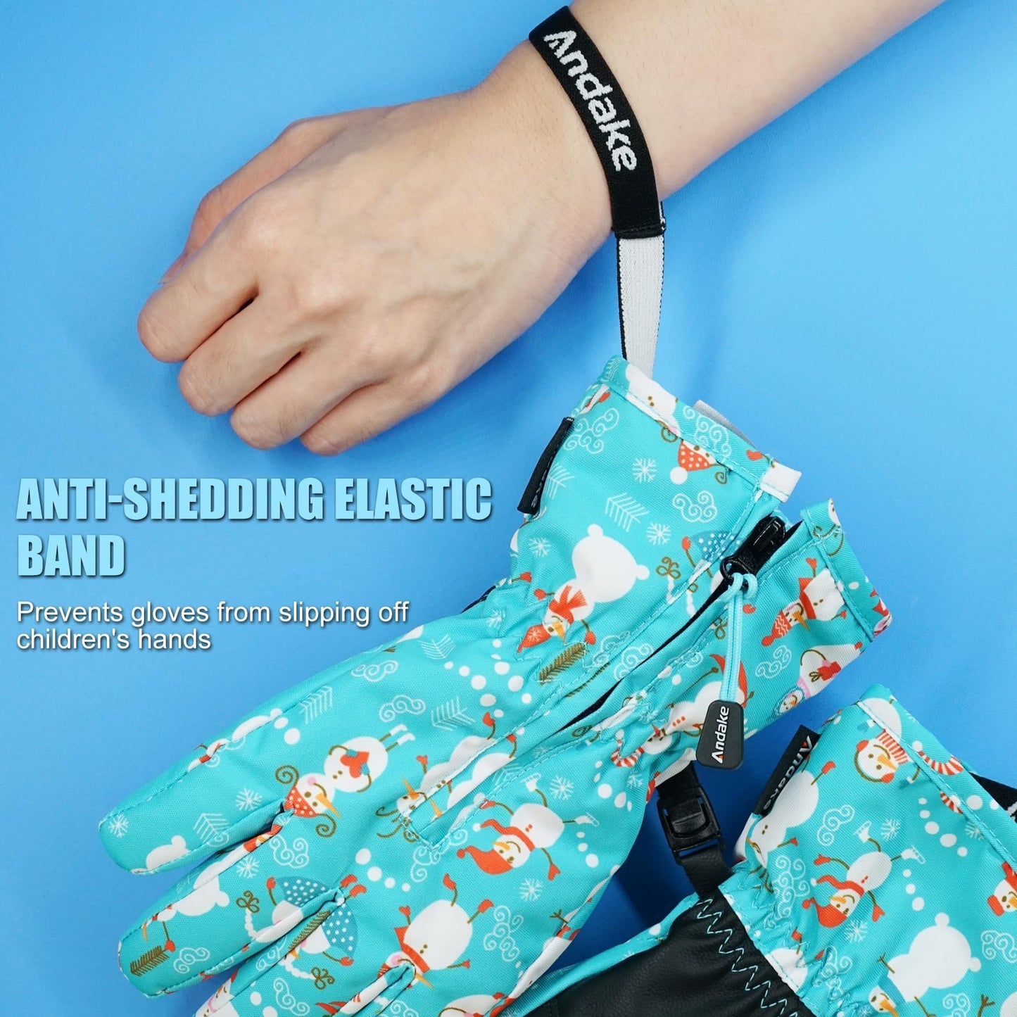 Andake Children's gloves, windproof, waterproof, warm winter gloves, skiing, outdoor sports, riding gloves, boys and girls