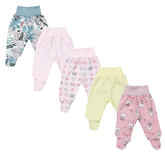 TupTam Baby Unisex Hose mit Fuß Bunte 5er Pack