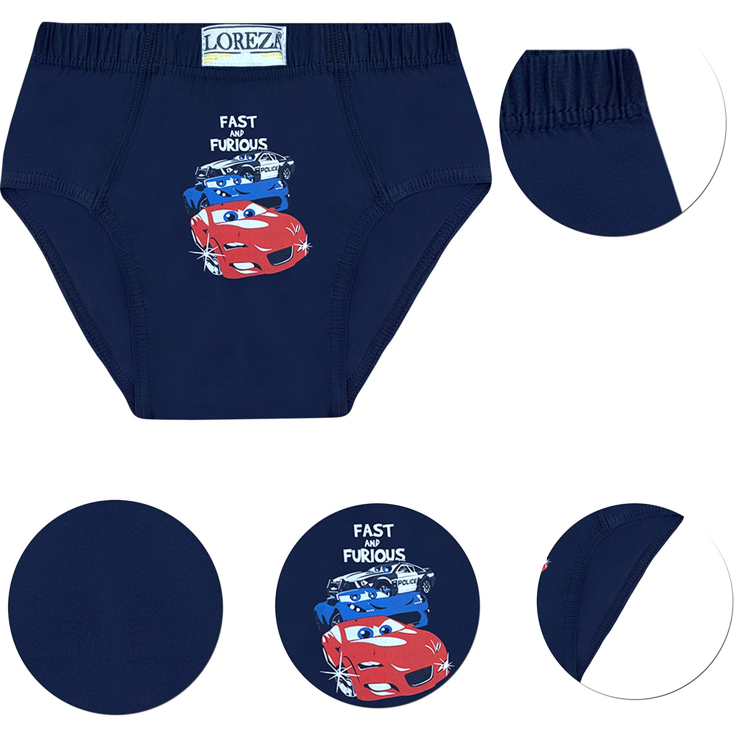 LOREZA ® 10 Pack Jungen Slips aus Baumwolle Unterhosen Größe 92-158