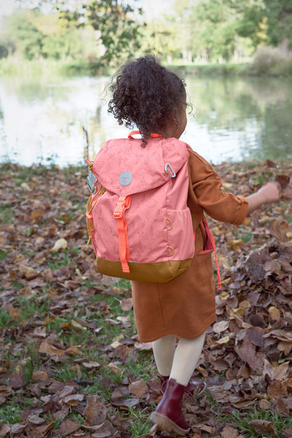 Kinder Wanderrucksack Kinderrucksack mit Brustgurt gepolsterte Schultergurte wasserabweisend, 14 Liter/Big Outdoor Backpack Sunny Explorer Rose/pink