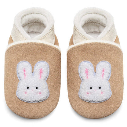 IceUnicorn Baby's Crawling Shoes, Winter First Walking Shoes, Baby Lined Leather Shoes, Soft Leather, Suede Soles, Leather Slippers