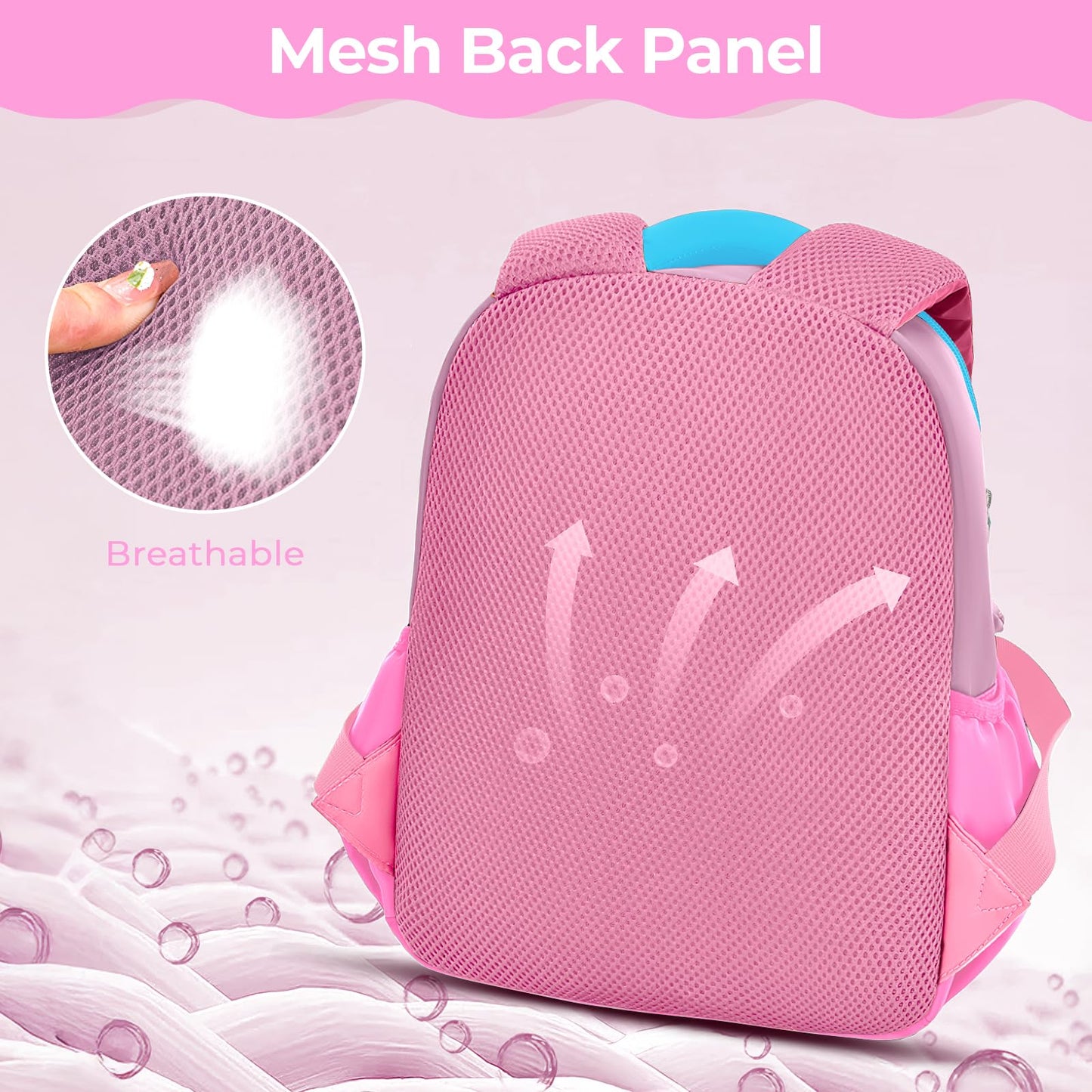 Tanou Backpack Nursery for Girls, Ultra Light Nursery Backpack Girls, Cute Nursery Backpack with Chest Strap for Preschool Nursery, purple, childish