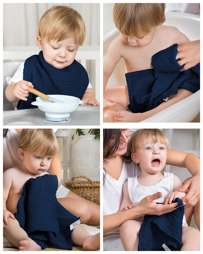 LAYNENBURG 10er-Set Premium Spucktücher Baby aus extra weichem Musselin - 100% Baumwolle - 30x50cm - Oeko Tex 100 - Musselin-tücher als Mulltücher, Mullwindeln oder Stoffwindeln (weiß)