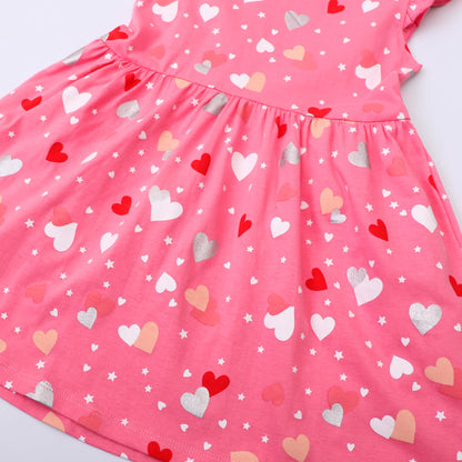 JinBei Mädchen Kleid Baumwolle Rundhals Rüschen Ärmellos Lässige Einhorn Cartoon-Applikationen Blau/Weiße Gestreift Kleidung Kinder Sommer Party Festliches Prinzessin A-Linie Kleider Gr. 98-128
