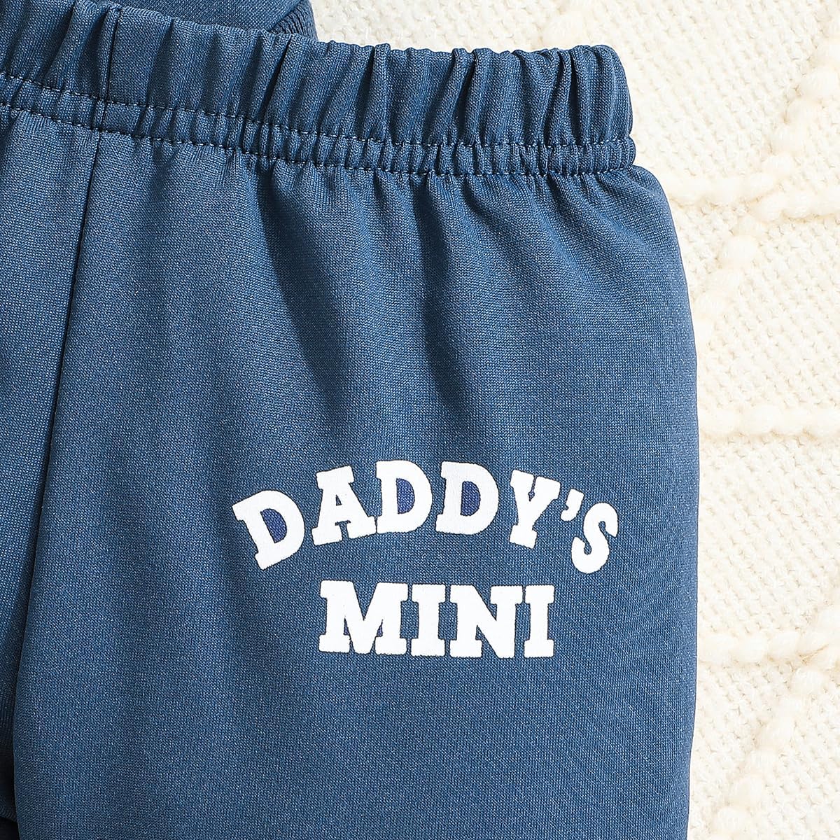 LUVCES Kleinkind Baby Jungen Outfits Langarm Daddy’s Mini Kapuzenpullover Sweatshirts + Hosen 2-teiliges Herbst Winter Frühling Kleidungsset
