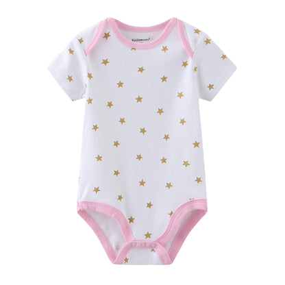 Kiddiezoom Baby-Body, Hose, Kleinkinder, Einteiler, Kleidung, Set, Outfits, für Jungen und Mädchen, Baumwollkappen, Kratzfäustlinge