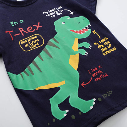YOUNGSOUL Jungen T-Shirt Dinosaurier Kinder Kurzarm Tee Shirt Sommer Tops 3er-Pack