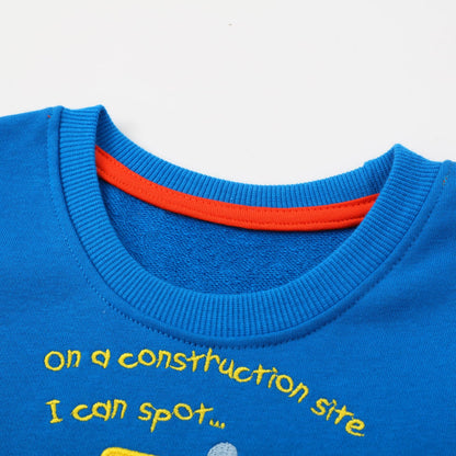 Dinopjs Children's Boys Pullover Sweatshirt Cute Long Sleeve Cotton Dinosaur Cartoon Jurassic Planets Digger Crane Dump Truck Tractor Winter & Spring Christmas Warm Tops 2-7 Years