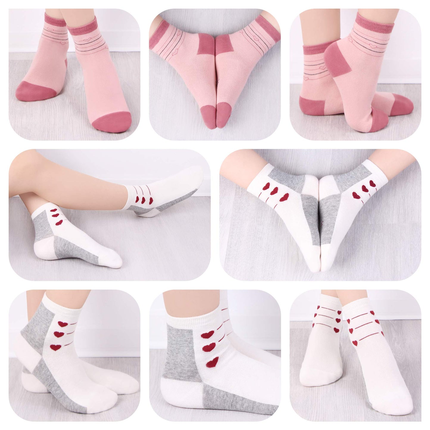 L&K-II 10er Kindersocken Mädchen Sneakersocken Baumwolle Mehrfarbig bunt Frühling Herbst 2823