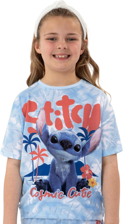 Disney Lilo und Stitch Schlafanzug, Pyjama Kurz Mädchen Schalfanzüge, Lilo and Stitch Schalfanzüge Für Mädchen