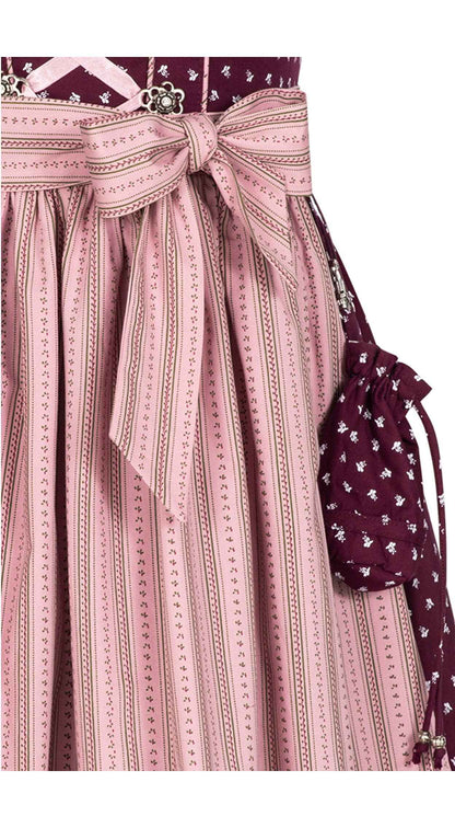 Nübler Dirndl Girls 3-Piece Set Dirndl Dress with Traditional Blouse and Apron Traditional Modern Bavarian Costume NABILA Berry