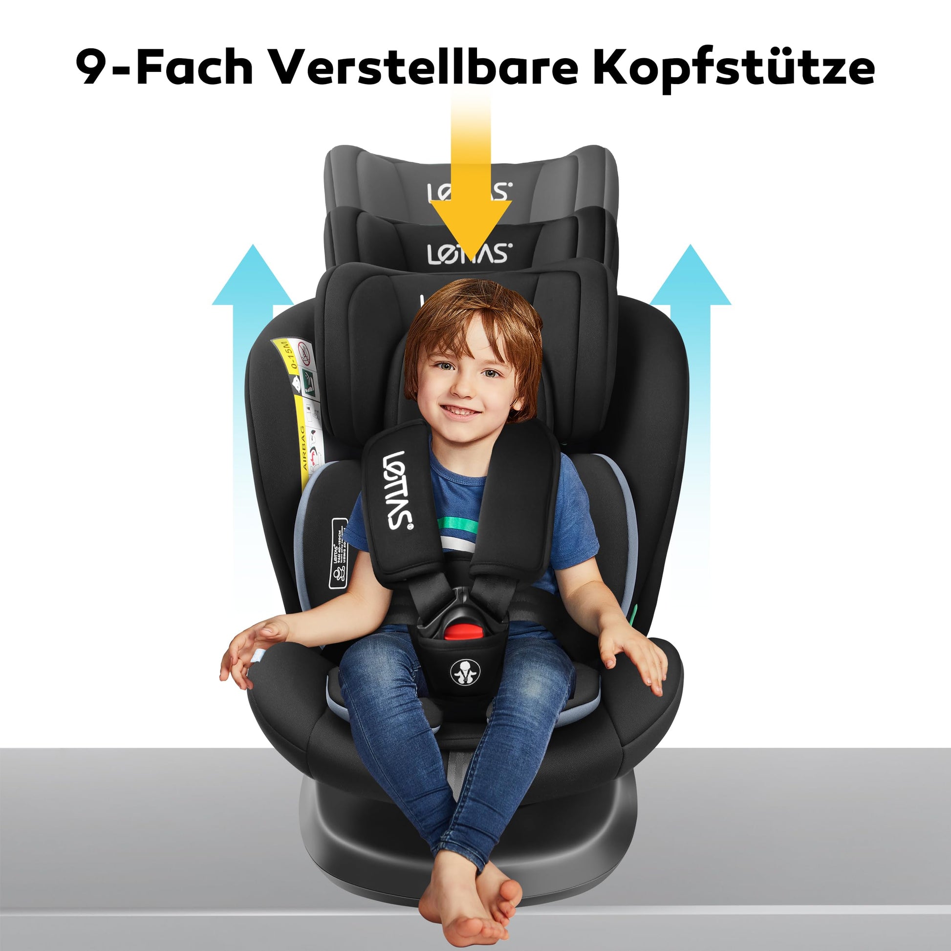 LETTAS I-Size 360°drehbar Kindersitz 40-150 cm, Gruppe 0+1/2/3, 0-12 Jahre, 0-36 kg, Baby Autositz mit isofix ECE R129 - Meloni2