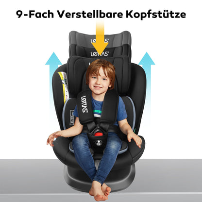 LETTAS I-Size 360°drehbar Kindersitz 40-150 cm, Gruppe 0+1/2/3, 0-12 Jahre, 0-36 kg, Baby Autositz mit isofix ECE R129 - Meloni2