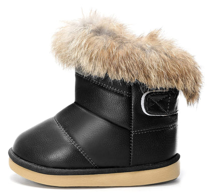 KVbabby Winter Shoes, Girls’ Warm Lined Winter Boots, Children's Ankle Boots, Waterproof Snow Boots, Soft Soles, Slip-On Boots