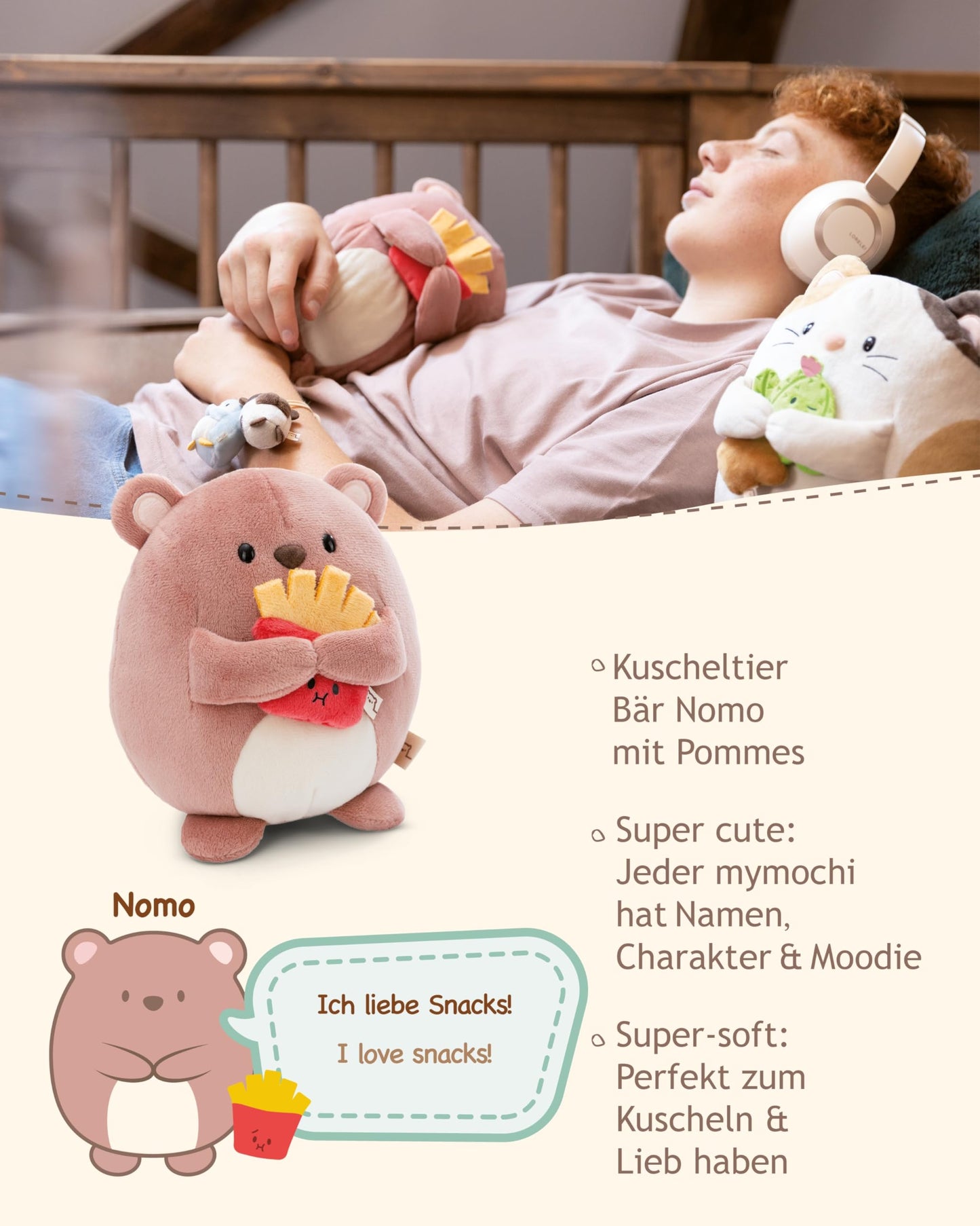 NICI MYMOCHI Fuchs Kuscheltier Geeks 16 cm mit Videospiel in Geschenkbox 11x12x6,5 cm, Flauschiges Stofftier zum Kuscheln, Spielen und Liebhaben - 61151