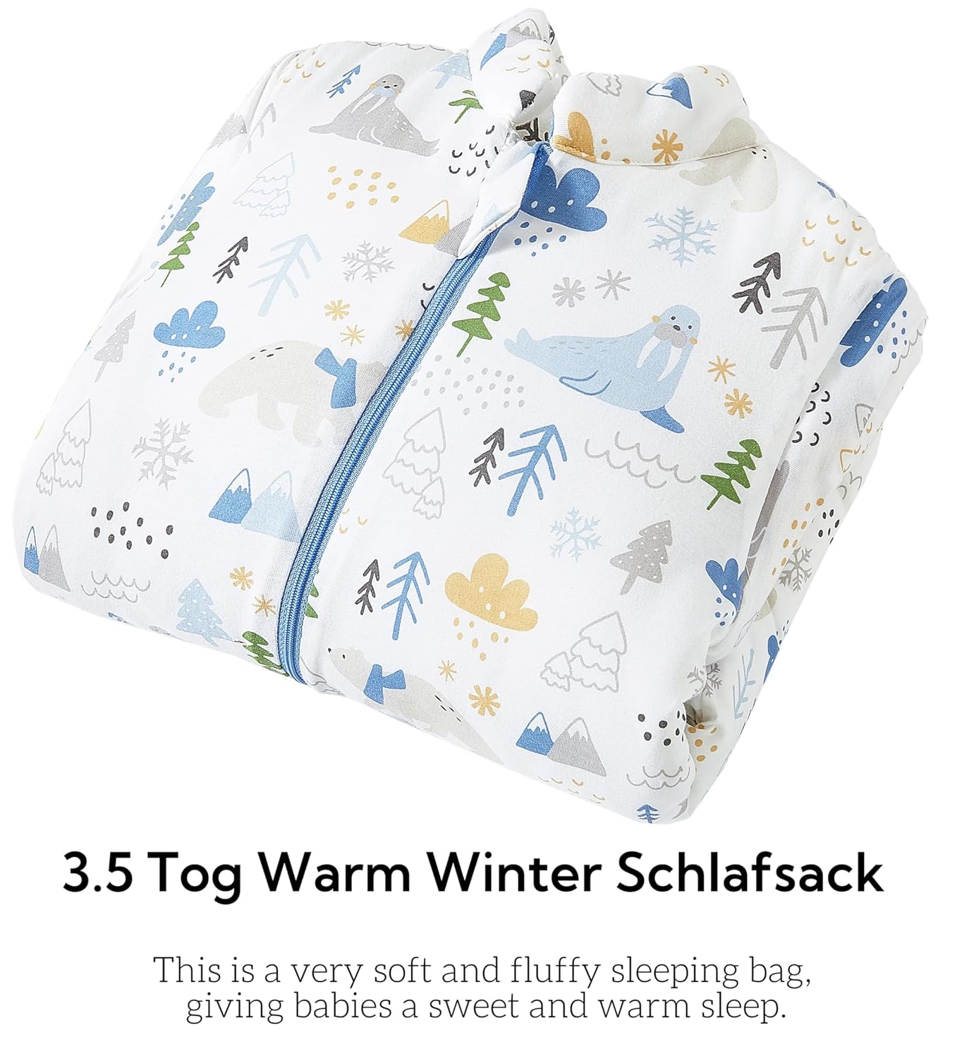Chilsuessy Baby Sleeping Bag Winter, Removable Sleeves, Warm Lined 3.5 Tog Winter Sleeping Bags, Boys/Girls Sleeping Bag for Toddlers from 6 Months to 6 Years