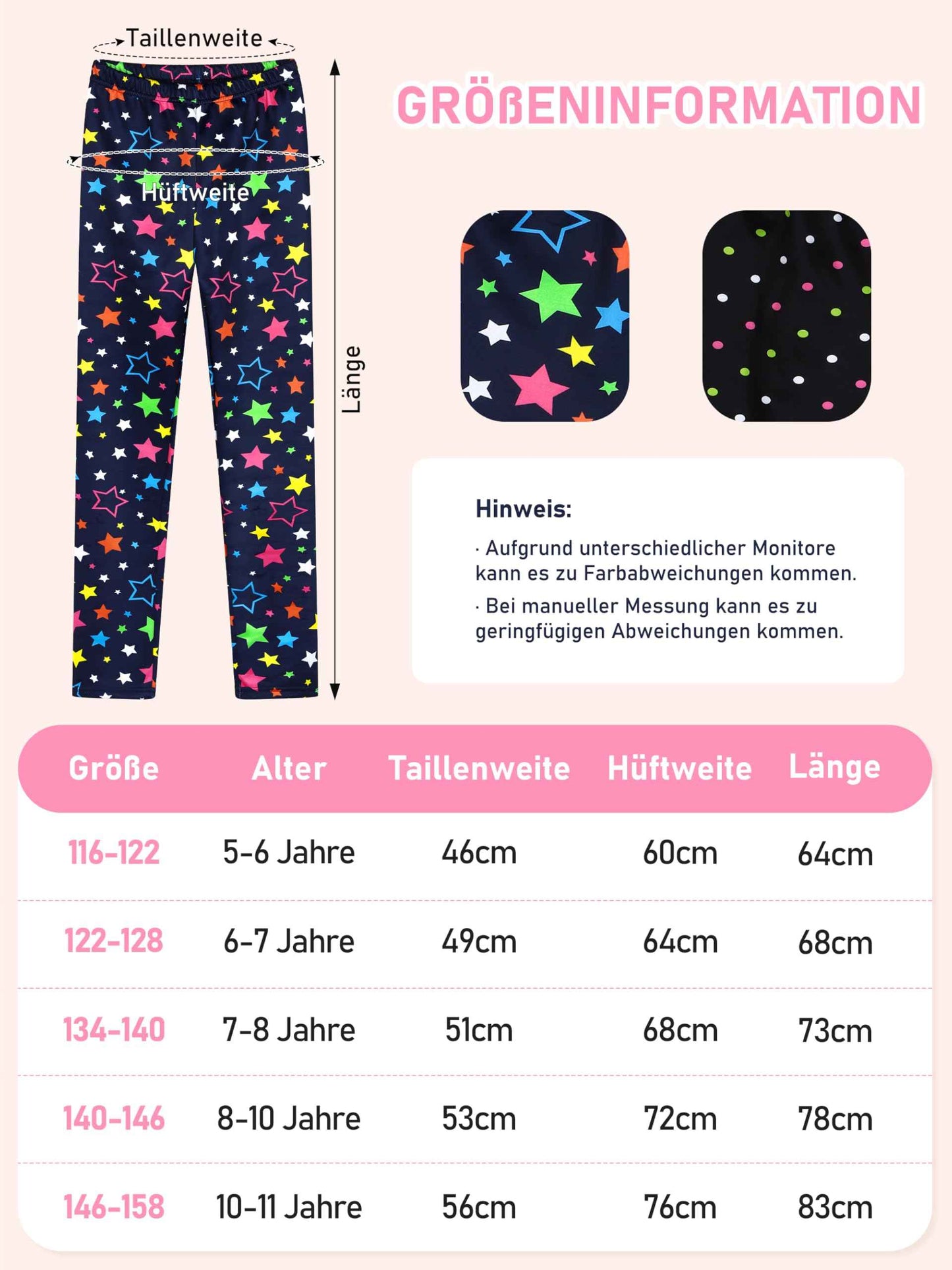 Ruisita 2 Pack Girls Winter Leggings Warm Thick Fleece Lined Leggings for Kids Ankle Length Printed Stretch Pants