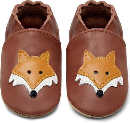 IceUnicorn Babyschuhe Krabbelschuhe aus weichem Leder für Jungen und Mädchen – Rutschfeste Lauflernschuhe für Kleinkinder