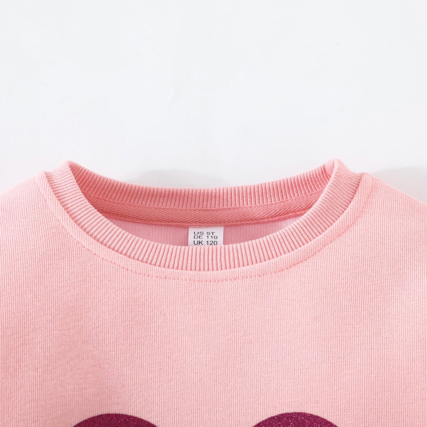Mädchen Herz Pullover Baumwolle Kinder Valentinstag Sweatshirt Crew Neck Langarm Winter Kleidung Tops 2-7 Jahre
