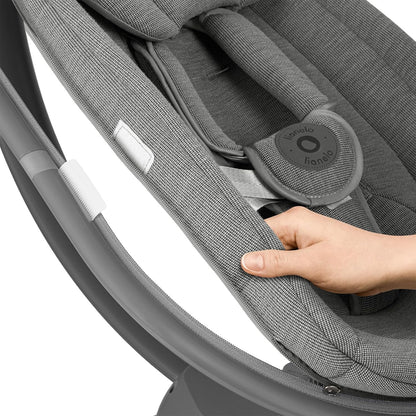 LIONELO BLOSSOM Elektrische Babywippe bis zu 9 kg Babyliege Verstellbare Rückenlehne Natürliches Schaukeln 5 Geschwindigkeiten Ergonomischer Sitz Bluetooth-Fernbedienung, 5 Melodien