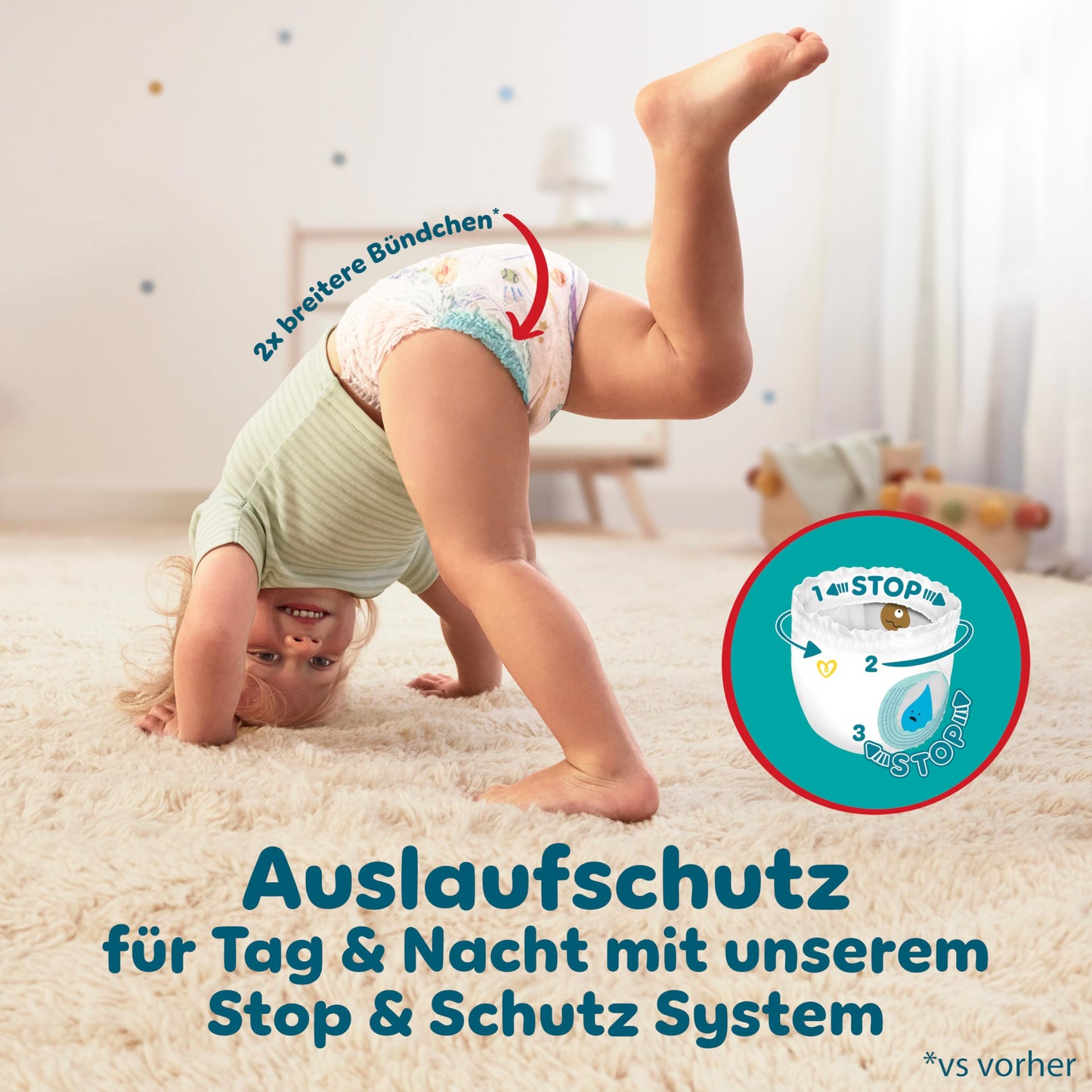 Pampers Baby-Dry Pants Größe 6, 138 Windeln, 13kg-19kg, 360° Passform hilft, Auslaufen zu verhindern