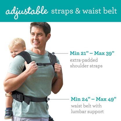 Infantino Flip Advanced 4-in-1 Babytrage, Ergonomisch, Umwandelbar, mit Blickrichtung Nach Innen und Außen, Vorne und Hinten Tragbar für Neugeborene bis Kleinkinder von 3,6-14,5 kg, Grau