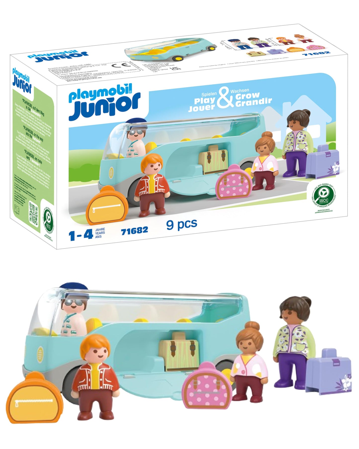PLAYMOBIL Junior 71685 Dump Truck Sustainable Toy for Children from 1 Year Including Builder and Three Building Blocks