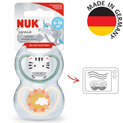NUK Space Schnuller | 0–6 Monate | Schnuller mit extra Belüftung | BPA-freies Silikon | Disney Winnie Puuh | 2 Stück - Meloni2