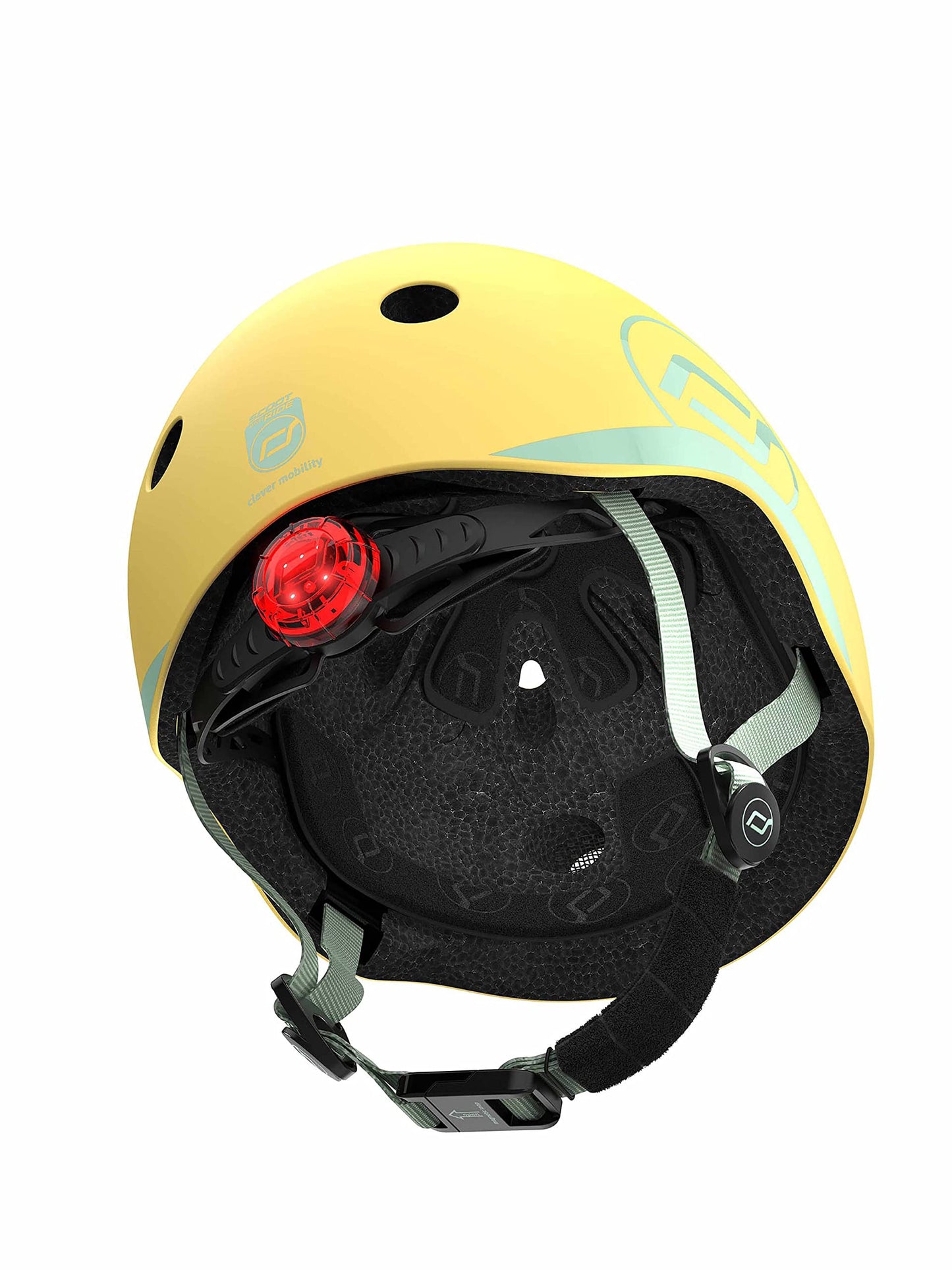 Scoot and Ride Babyhelm mit verstellbaren Trägern, Mattes Finish, Größen XXS, inklusive LED-Sicherheitslicht und weicher Fleece-Polsterung für zusätzlichen Schutz