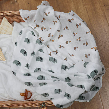 GLLQUEN Musselintücher für Babys, 6 Stück Spucktücher aus Baumwolle 70 cm x 70 cm, saugfähig und atmungsaktiv und ideal zum Reinigen, Abwischen und Abdecken von Neugeborenen