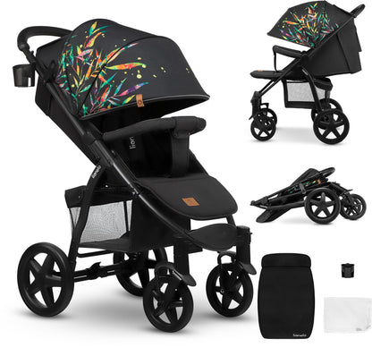 LIONELO Annet Plus Buggy up to 22 kg with Reclining Function, Small Folding Pushchair with Accessories, EVA Foam Wheels, Mosquito Net, Foot Cover Drink Holder, Basket Dreamin
