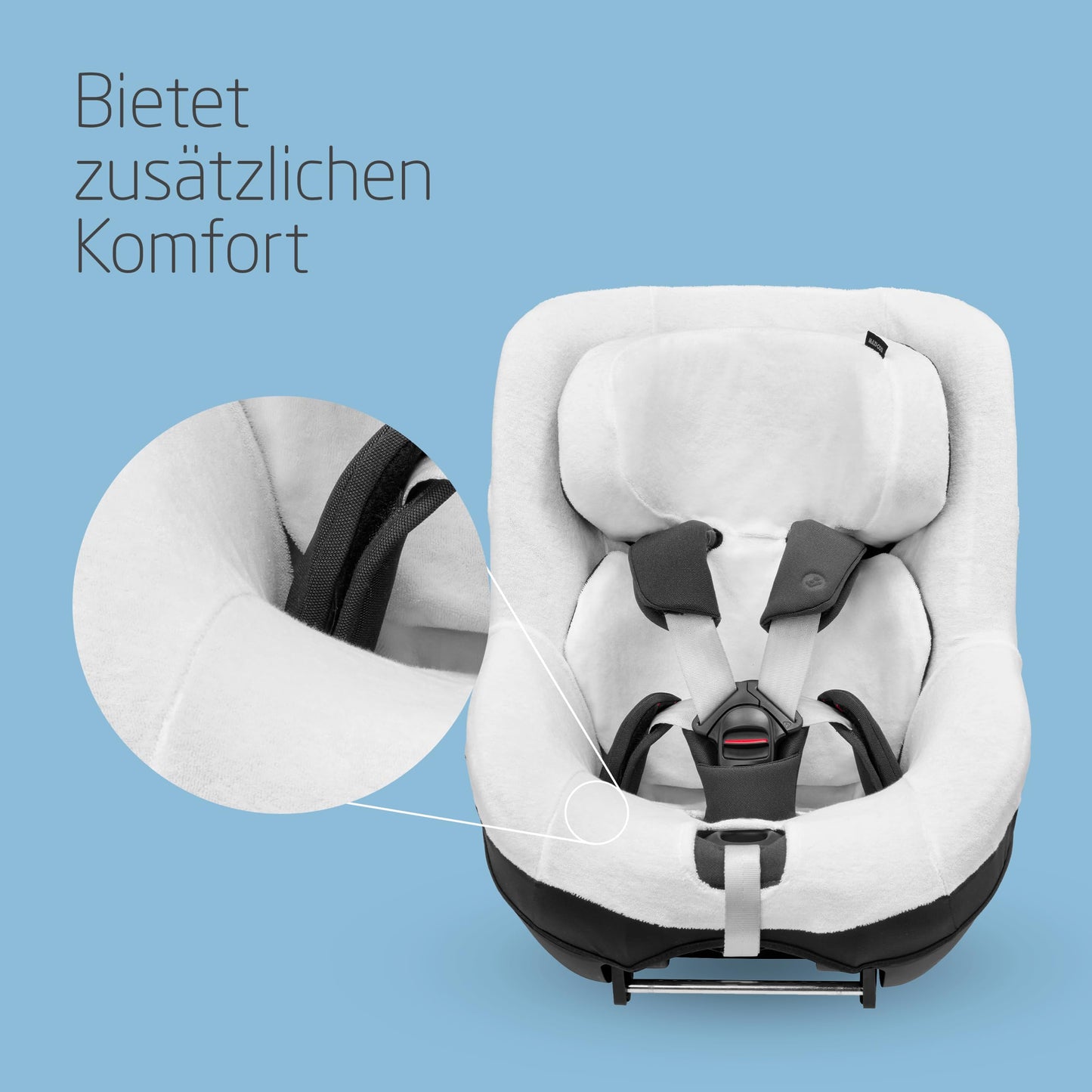 Maxi-Cosi Organic Cotton Car Seat Cover for Pearl 360, Mica (Eco) and Mica 360 S (Comfort), Soft, Breathable and Moisture Absorbing Material, Machine Washable, Natural White - Meloni2